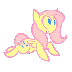 Size: 2000x2000 | Tagged: safe, artist:lazy, derpibooru import, fluttershy, pony, high res, pink outline, simple background, solo, white background