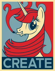 Size: 2550x3300 | Tagged: safe, artist:pageturner1988, derpibooru import, oc, oc:fausticorn, unofficial characters only, alicorn, pony, adobe imageready, alicorn oc, bust, female, high res, hope poster, lauren faust, looking at you, mare, paintbrush, portrait, poster, solo