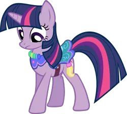 Size: 5107x4571 | Tagged: safe, artist:yenshin, derpibooru import, twilight sparkle, pony, unicorn, the ticket master, absurd resolution, clothes, dress, female, gimp, mare, saddle, simple background, solo, tack, transparent background, unicorn twilight