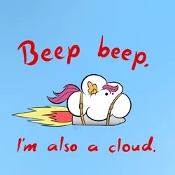 Size: 1540x1540 | Tagged: artist:mr-1, beep beep, cloud, derpibooru import, safe, scootaloo, scootaloo can't fly