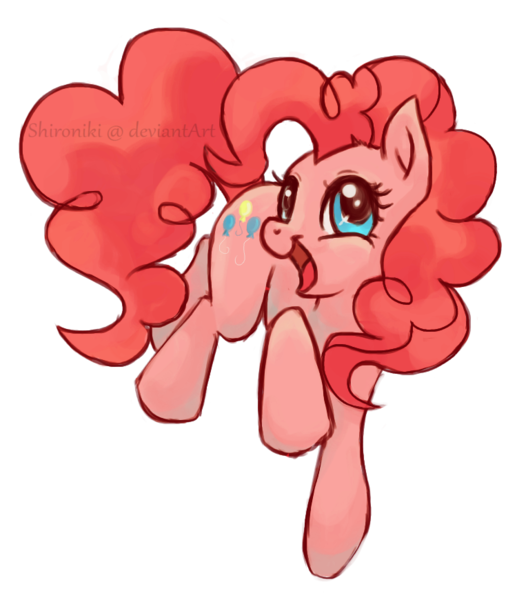 Size: 750x870 | Tagged: dead source, safe, artist:shironiki, derpibooru import, pinkie pie, earth pony, pony, female, mare, open mouth, simple background, solo, transparent background