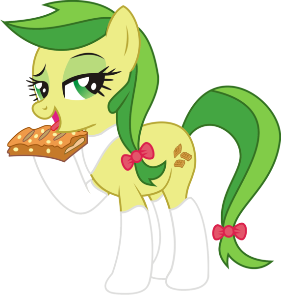 Size: 1672x1751 | Tagged: apple family member, apple fritter, apple fritter (food), artist:leopurofriki, bedroom eyes, clothes, derpibooru import, simple background, stockings, suggestive, transparent background, vector