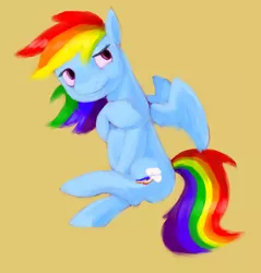 Size: 1000x1045 | Tagged: safe, artist:sb, derpibooru import, rainbow dash, pegasus, pony, female, mare, simple background, smiling, solo