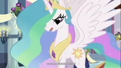 Size: 1366x768 | Tagged: safe, derpibooru import, screencap, princess celestia, alicorn, pony, female, mare, youtube caption, youtube link