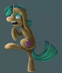 Size: 850x1000 | Tagged: safe, artist:sb, derpibooru import, snails, pony, unicorn, bipedal, colt, male, scared, simple background, solo