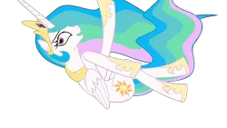 Size: 1366x768 | Tagged: safe, artist:daydreamsyndrom, derpibooru import, princess celestia, alicorn, pony, two best sisters play, cute, cutelestia, female, mare, sillestia, silly, simple background, solo, transparent background