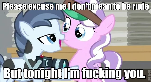 Size: 636x347 | Tagged: suggestive, derpibooru import, edit, edited screencap, screencap, diamond tiara, shady daze, earth pony, pony, ponyville confidential, caption, enrique iglesias, female, filly, image macro, implied foalcon, implied sex, male, out of context, shadytiara, shipping, song reference, straight, tonight, vulgar