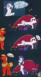 Size: 1600x3000 | Tagged: safe, artist:valcron, derpibooru import, big macintosh, rarity, earth pony, pony, ain't having it, comic, couch, drama queen, fainting couch, male, marshmelodrama, nope, stallion