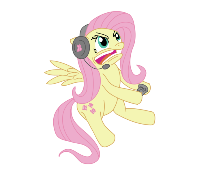 Size: 800x659 | Tagged: artist:from-yesterday-xx, derpibooru import, fluttershy, gamer, headset, rage, safe, video game