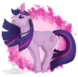 Size: 688x680 | Tagged: safe, artist:cunningfox, derpibooru import, twilight sparkle, pony, unicorn, female, glowing horn, horn, mare, open mouth, solo, unicorn twilight, unshorn fetlocks