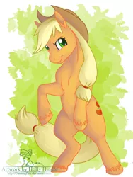 Size: 600x800 | Tagged: applejack, artist:cunningfox, derpibooru import, rearing, safe, solo, unshorn fetlocks