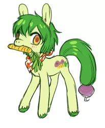 Size: 319x388 | Tagged: artist:stunkies, artist:voyeurs, carrot, derpibooru import, food, mouth hold, oc, safe, simple background, turnip, turnip tail, unofficial characters only, white background
