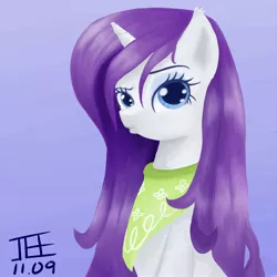 Size: 2000x2000 | Tagged: dead source, safe, artist:jesrartes, derpibooru import, rarity, pony, unicorn, alternate hairstyle, bandana, bedroom eyes, duckface, female, fluffy, high res, kerchief, looking at you, mare, paint tool sai, pouting, raised eyebrow, solo, wet, wet mane, wet mane rarity