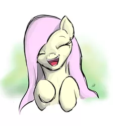 Size: 1400x1400 | Tagged: safe, artist:zlack3r, derpibooru import, fluttershy, pegasus, pony, female, happy, laughing, mare, solo