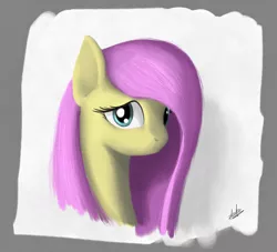 Size: 764x693 | Tagged: safe, artist:zlack3r, derpibooru import, fluttershy, pegasus, pony, bust, female, gimp, mare, portrait, sad, solo