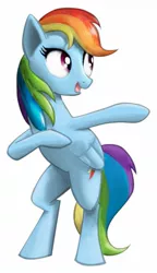 Size: 735x1280 | Tagged: safe, artist:gsphere, derpibooru import, rainbow dash, pegasus, pony, bipedal, dancing, female, mare, photoshop, simple background, solo, white background