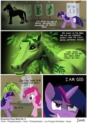 Size: 1200x1684 | Tagged: safe, artist:gsphere, derpibooru import, pinkie pie, twilight sparkle, earth pony, horse, pony, unicorn, comic, female, mad scientist, mare, photoshop, science, tyrant sparkle, unicorn twilight