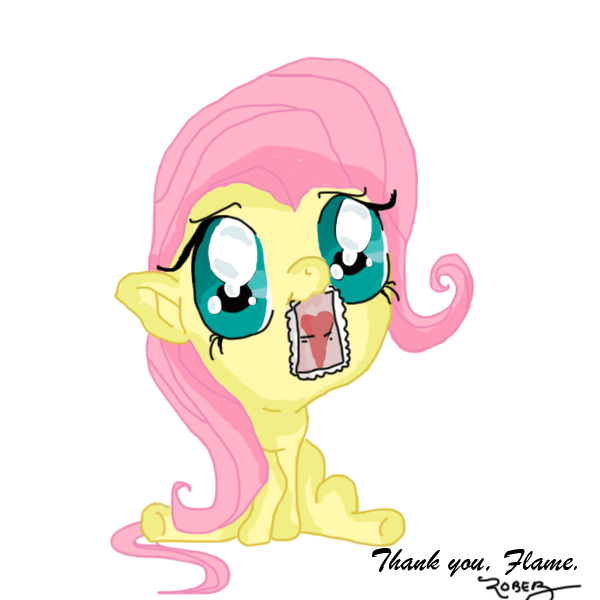 Size: 600x600 | Tagged: artist needed, source needed, safe, derpibooru import, fluttershy, pegasus, pony, adobe imageready, cute, female, mare, mouth hold, simple background, sitting, solo, transparent background, valentine