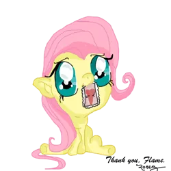 Size: 600x600 | Tagged: artist needed, source needed, safe, derpibooru import, fluttershy, pegasus, pony, adobe imageready, cute, female, mare, mouth hold, simple background, sitting, solo, transparent background, valentine