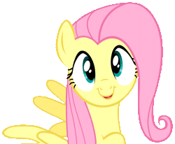 Size: 1154x950 | Tagged: safe, artist:iks83, derpibooru import, fluttershy, pegasus, pony, putting your hoof down, animated, c:, cute, eye shimmer, female, gif, looking at you, mare, shyabetes, simple background, smiling, solo, spread wings, transparent background, weapons-grade cute, wings