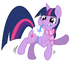 Size: 1173x1038 | Tagged: dead source, safe, artist:grumblepluck, derpibooru import, twilight sparkle, pony, unicorn, winter wrap up, clothes, female, mare, mouth hold, saddle, scarf, simple background, solo, transparent background, unicorn twilight