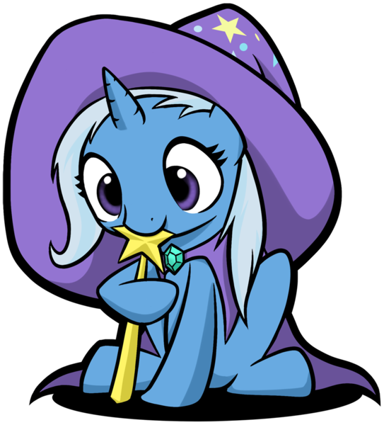 Size: 905x1000 | Tagged: safe, artist:stardustxiii, derpibooru import, trixie, pony, unicorn, best pony, biting, clothes, cute, daaaaaaaaaaaw, diatrixes, female, filly, foal, hat, nom, photoshop, robe, shadow, simple background, sitting, solo, transparent background, trixie's cape, trixie's hat, wand