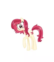 Size: 1600x1830 | Tagged: safe, artist:mcnuggyy, derpibooru import, ribbon heart, earth pony, pony, blushing, female, mare, raised hoof, simple background, smiling, solo, white background