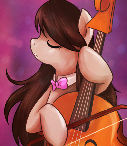 Size: 700x806 | Tagged: safe, artist:monochromaticbay, derpibooru import, octavia melody, earth pony, pony, bow (instrument), cello, eyes closed, female, mare, musical instrument, solo