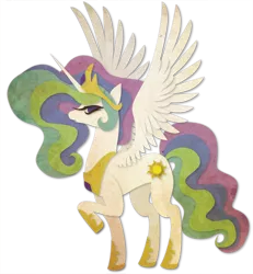 Size: 740x800 | Tagged: safe, artist:sleepwalks, derpibooru import, princess celestia, alicorn, pony, female, looking at you, mare, photoshop, raised hoof, simple background, solo, spread wings, transparent background, wings