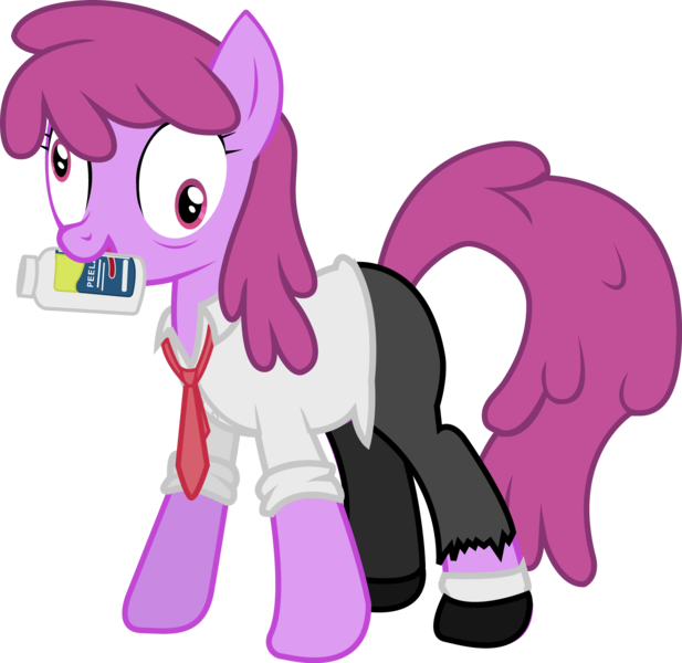 Size: 1726x1678 | Tagged: safe, artist:smashinator, derpibooru import, berry punch, berryshine, earth pony, pony, clothes, crossover, derp, female, left 4 dead, louis, mare, mouth hold, pills, pills here, simple background, solo, transparent background