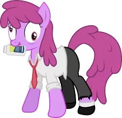 Size: 1726x1678 | Tagged: safe, artist:smashinator, derpibooru import, berry punch, berryshine, earth pony, pony, clothes, crossover, derp, female, left 4 dead, louis, mare, mouth hold, pills, pills here, simple background, solo, transparent background