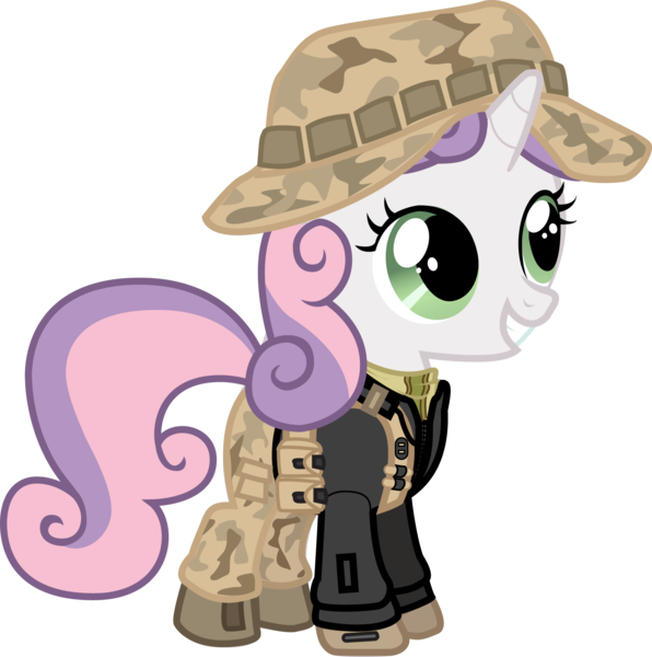 Size: 1565x1575 | Tagged: safe, artist:smashinator, derpibooru import, sweetie belle, pony, unicorn, boonie hat, call of duty, captain price, clothes, crossover, female, filly, modern warfare, simple background, solo, transparent background
