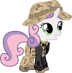 Size: 1565x1575 | Tagged: safe, artist:smashinator, derpibooru import, sweetie belle, pony, unicorn, boonie hat, call of duty, captain price, clothes, crossover, female, filly, modern warfare, simple background, solo, transparent background