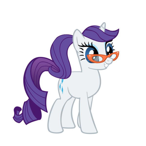 Size: 900x900 | Tagged: safe, artist:rarity6195, derpibooru import, rarity, pony, unicorn, alternate hairstyle, female, glasses, looking at you, mare, ponytail, rarity's glasses, simple background, smiling, solo, transparent background, vector