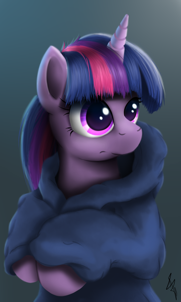 Size: 900x1500 | Tagged: safe, artist:sonicrainboom93, derpibooru import, twilight sparkle, pony, unicorn, clothes, female, gradient background, hoodie, mare, solo