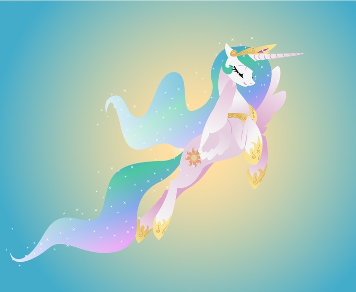 Size: 868x712 | Tagged: safe, artist:kilo, derpibooru import, princess celestia, alicorn, pony, backlighting, eyes closed, female, flying, mare, sky, solo