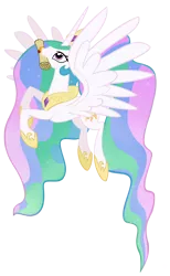 Size: 3078x5000 | Tagged: safe, artist:illuminatiums, derpibooru import, princess celestia, alicorn, pony, absurd resolution, female, flying, mare, mouth hold, scroll, show accurate, simple background, solo, transparent background