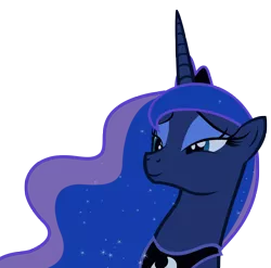 Size: 5060x5000 | Tagged: safe, artist:illuminatiums, derpibooru import, princess luna, alicorn, pony, absurd resolution, approval, bust, female, horn, jewelry, lidded eyes, mare, portrait, regalia, show accurate, simple background, smiling, solo, tiara, transparent background