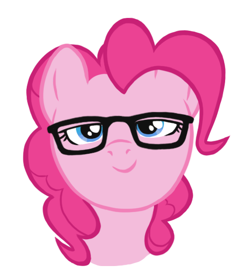 Size: 499x555 | Tagged: safe, artist:blackfeathr, derpibooru import, pinkie pie, earth pony, pony, bust, female, glasses, hipster, looking at you, mare, photoshop, portrait, simple background, smiling, solo, transparent background