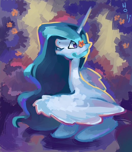 Size: 3736x4311 | Tagged: safe, artist:holivi, derpibooru import, princess celestia, alicorn, pony, absurd resolution, female, happy, mare, sitting, solo