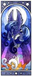 Size: 600x1406 | Tagged: safe, artist:ladyamaltea, derpibooru import, princess luna, alicorn, pony, female, mare, modern art, nouveau