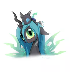 Size: 1287x1326 | Tagged: safe, artist:zymonasyh, derpibooru import, queen chrysalis, changeling, changeling queen, nymph, bust, cute, cutealis, cuteling, duo, female, image, male, mommy chrissy, open mouth, png, portrait, signature, simple background, slit eyes, weapons-grade cute