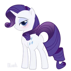 Size: 2000x2000 | Tagged: safe, artist:bluedrg19, derpibooru import, rarity, pony, unicorn, bedroom eyes, blushing, female, high res, mare, plot, rear view, simple background, solo, transparent background
