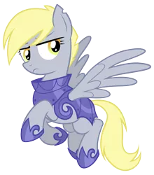 Size: 2200x2500 | Tagged: safe, artist:equestria-prevails, derpibooru import, derpy hooves, pegasus, pony, armor, epic derpy, female, high res, looking back, mare, royal guard armor, simple background, solo, spread wings, transparent background, wings