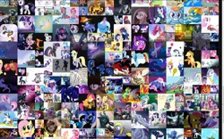 Size: 1920x1200 | Tagged: safe, artist:johnjoseco, derpibooru import, applejack, big macintosh, derpy hooves, fluttershy, nightmare moon, pinkie pie, princess cadance, princess celestia, princess luna, queen chrysalis, rainbow dash, rarity, scootaloo, shining armor, spike, sweetie belle, trixie, twilight sparkle, oc, alicorn, changeling, changeling queen, crab, dragon, earth pony, pegasus, phoenix, pony, unicorn, derpibooru, angry, armor, bedroom eyes, blushing, bow, cloud, cute, everypony, female, floppy ears, glowing eyes, glowing horn, grin, image, instructions, lidded eyes, male, mane six, mare, meta, older, older spike, pinkamena diane pie, png, prone, rearing, s1 luna, sad, scared, sitting, smiling, smirk, snuff, stallion, tail bow, the grid, the iron giant, wide eyes, winged spike