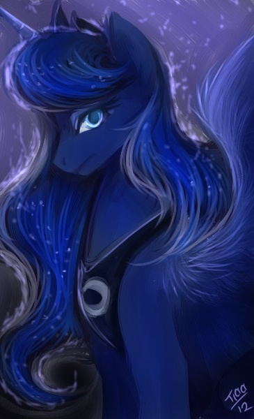 Size: 405x665 | Tagged: safe, artist:mr-tiaa, derpibooru import, princess luna, alicorn, pony, female, mare, profile, solo, stars