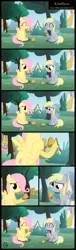 Size: 1108x3625 | Tagged: safe, artist:toxic-mario, derpibooru import, derpy hooves, fluttershy, pegasus, pony, comic, female, mare, muffin, sitting