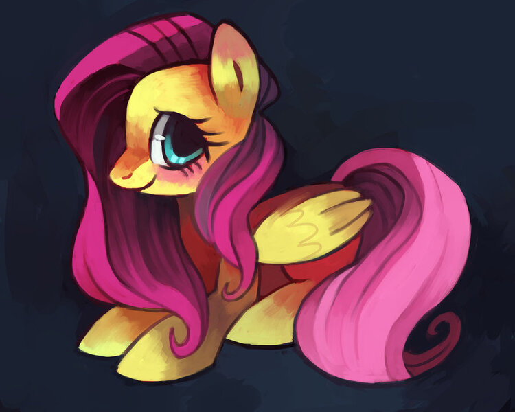 Size: 900x720 | Tagged: safe, artist:dhui, derpibooru import, fluttershy, pegasus, pony, female, mare, prone, solo