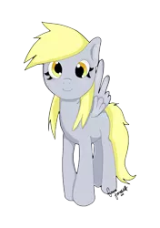Size: 1748x2480 | Tagged: safe, artist:jigsaw91, derpibooru import, derpy hooves, pegasus, pony, female, looking at you, mare, simple background, solo, transparent background