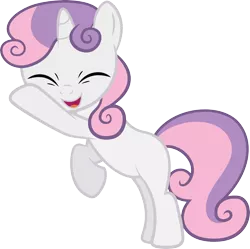 Size: 4687x4672 | Tagged: dead source, safe, artist:quanno3, derpibooru import, sweetie belle, pony, unicorn, sisterhooves social, absurd resolution, cute, diasweetes, eyes closed, female, filly, happy, simple background, solo, transparent background, vector